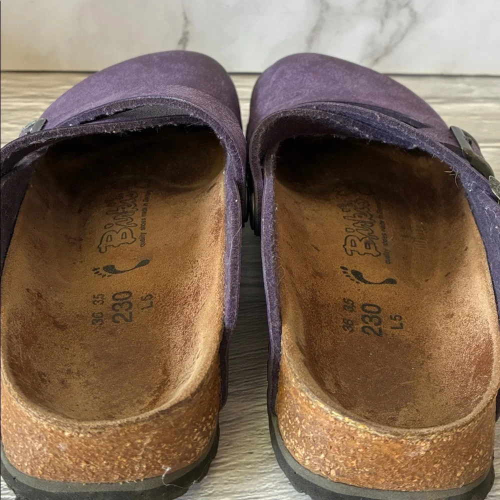 Birkenstock Birki's Dorian Purple Leather Crisscross Clogs Size 36 - Picture 7 of 13